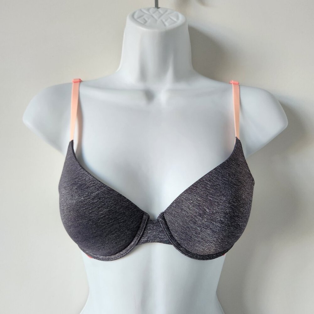 NWT VICTORIA'S SECRET Dark Grey Uplift Semi Demi Bra 32C
